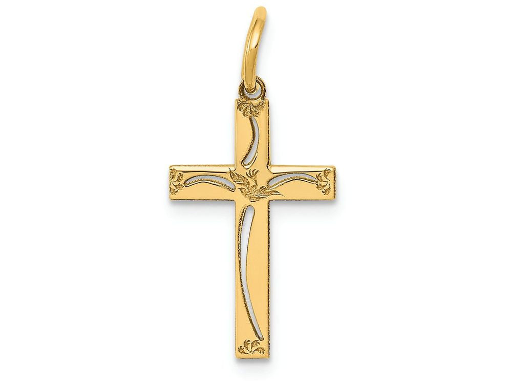 FJC Finejewelers 14k Yellow Gold Laser Designed Cross Charm