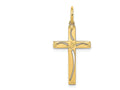 FJC Finejewelers 14k Yellow Gold Laser Designed Cross Charm 13 x 25mm