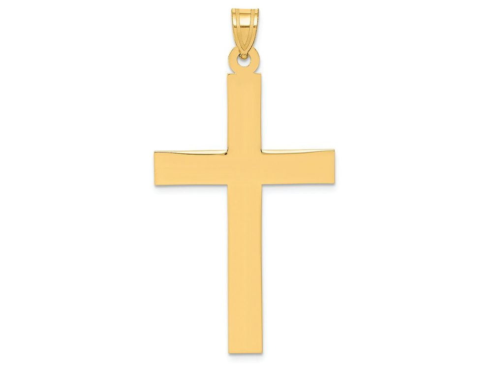FJC Finejewelers 14k Yellow Gold Satin Cross Charm 25 x 50mm