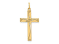 FJC Finejewelers 14k Yellow Gold Laser Design Cross Charm 17 x 31mm