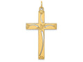 FJC Finejewelers 14k Yellow Gold Laser Designed Cross Charm 21 x 39mm
