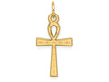 FJC Finejewelers 14k Yellow Gold Laser Designed Ankh Cross Charm