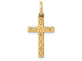 FJC Finejewelers 14k Yellow Gold Laser Designed Cross Charm 11 x 21mm
