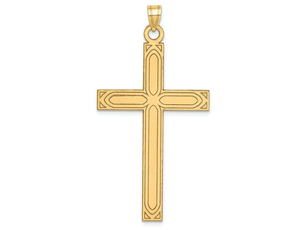 FJC Finejewelers 14k Yellow Gold Solid Cross Charm 25 x 49mm