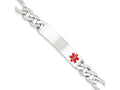 FJC Finejewelers Sterling Silver Polished Medical Figaro Anchor Link Id Bracelet