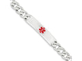 FJC Finejewelers Sterling Silver Polished Medical Curb Link Id Bracelet
