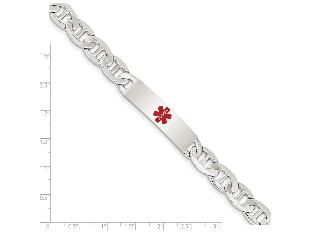 FJC Finejewelers Sterling Silver Polished Medical Anchor Link Id Bracelet