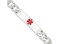 FJC Finejewelers Sterling Silver Polished Medical Curb Link Id Bracelet