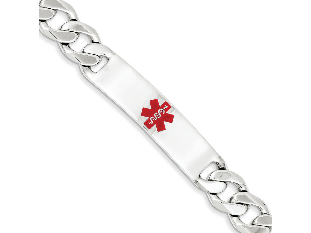 FJC Finejewelers Sterling Silver Polished Medical Curb Link Id Bracelet
