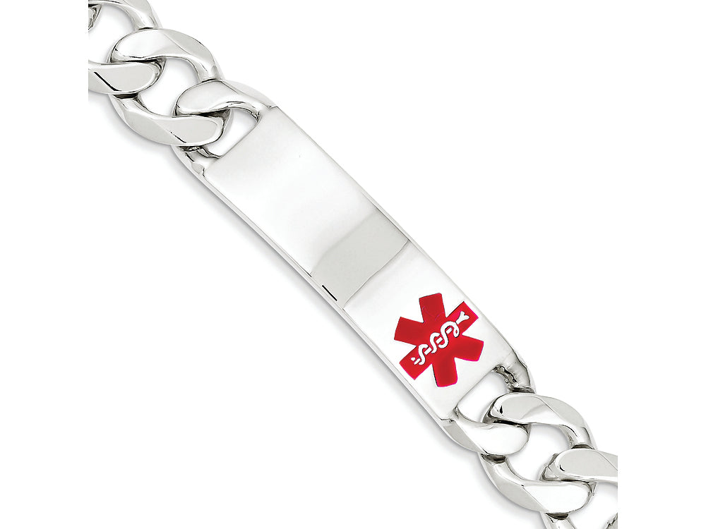 FJC Finejewelers Sterling Silver Polished Medical Curb Link Id Bracelet