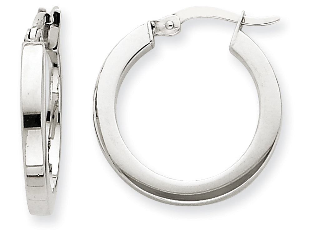 FJC Finejewelers 14k White Gold Square Tube Hoop Earrings