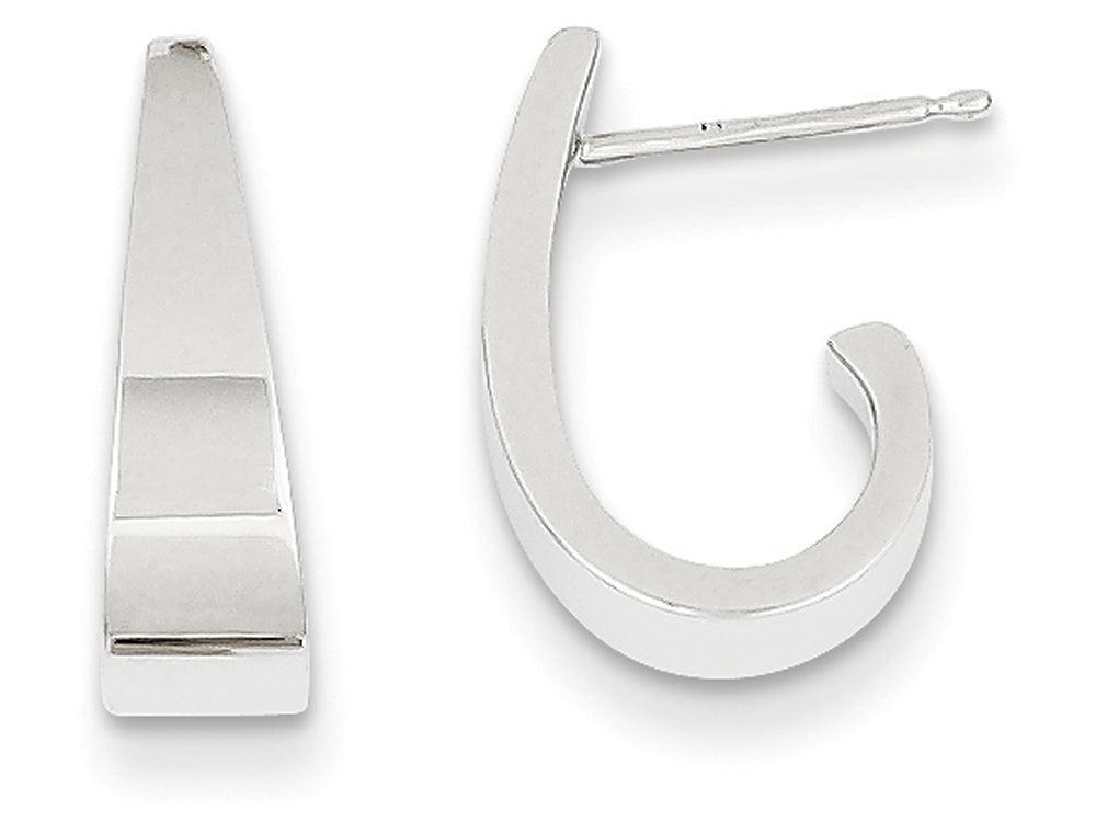 FJC Finejewelers 14k White Gold Polished J-hoop Post Earrings
