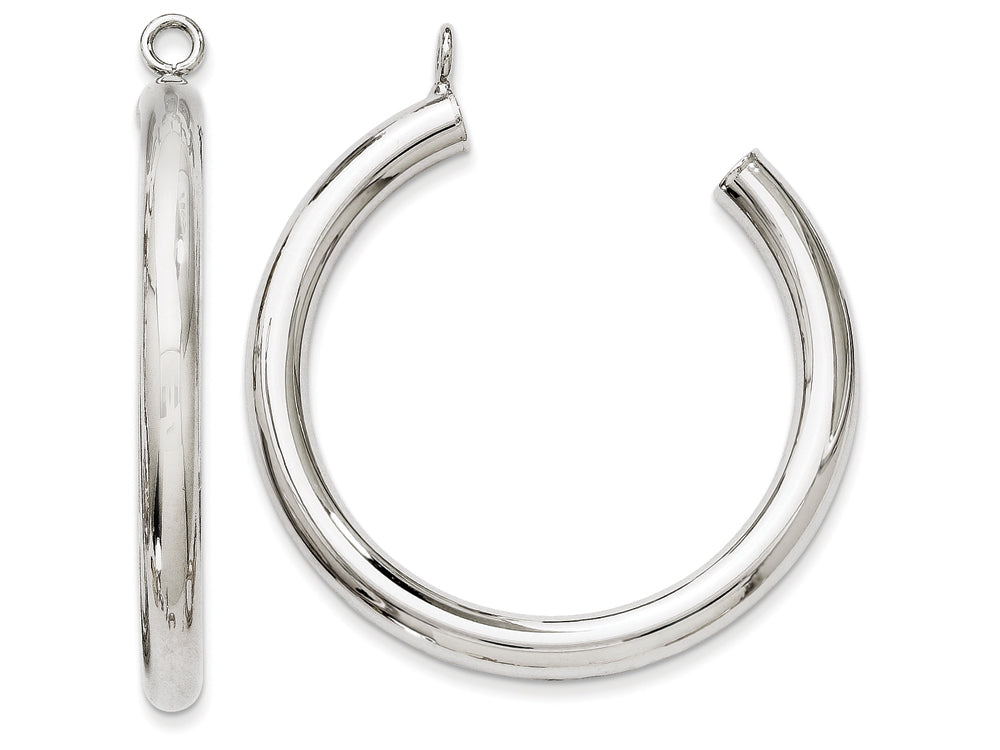 FJC Finejewelers 14k White Gold Polished Tube Hoop Earring Jackets