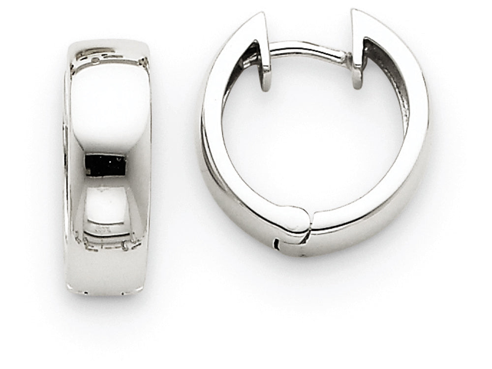 FJC Finejewelers 14k White Gold Hinged Hoop Earrings