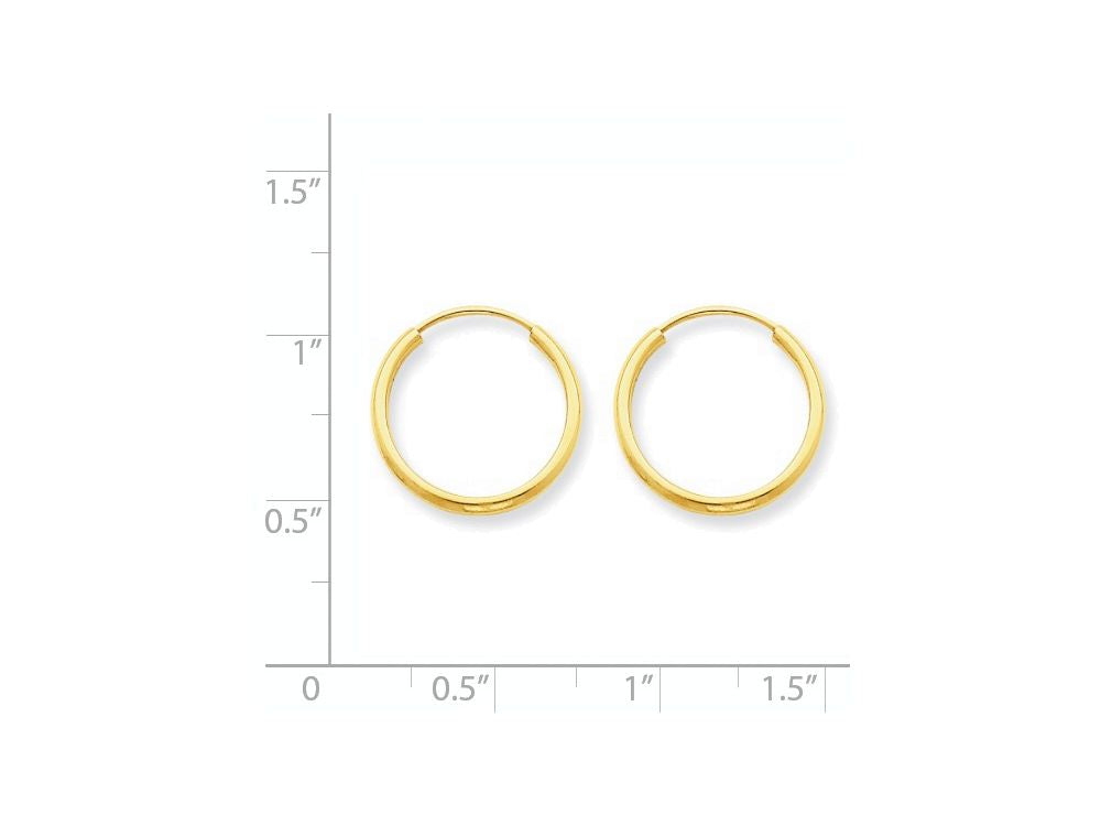 FJC Finejewelers 14k Yellow Gold 1.5mm Polished Round Endless Hoop Earrings