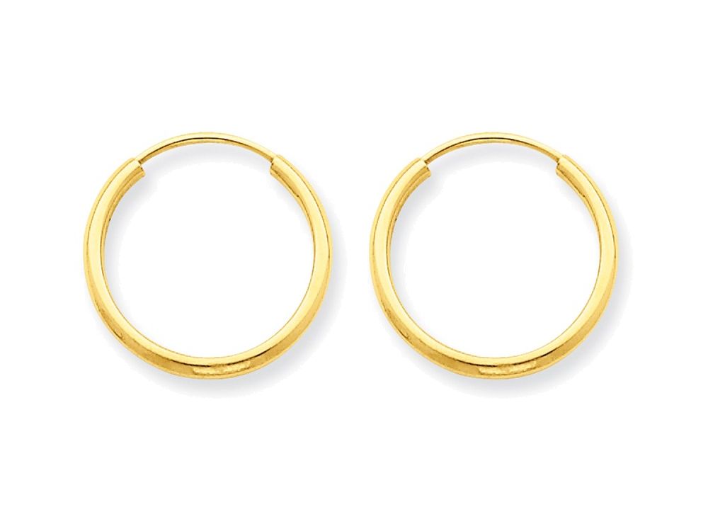 FJC Finejewelers 14k Yellow Gold 1.5mm Polished Round Endless Hoop Earrings