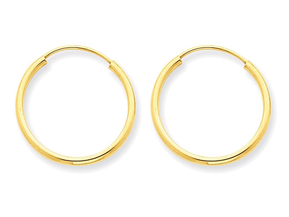 FJC Finejewelers 14k Yellow Gold 1.5mm Polished Round Endless Hoop Earrings