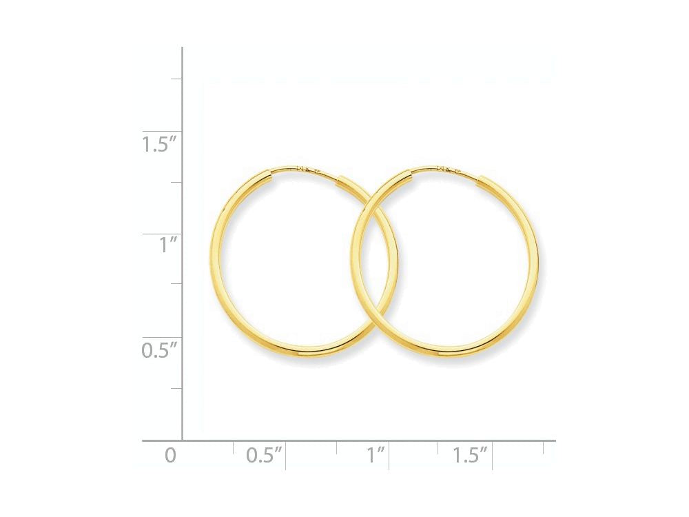 FJC Finejewelers 14k Yellow Gold 1.5mm Polished Round Endless Hoop Earrings