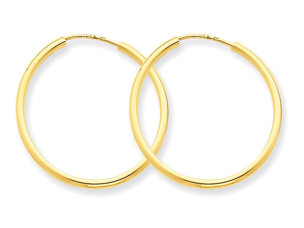 FJC Finejewelers 14k Yellow Gold 1.5mm Polished Round Endless Hoop Earrings