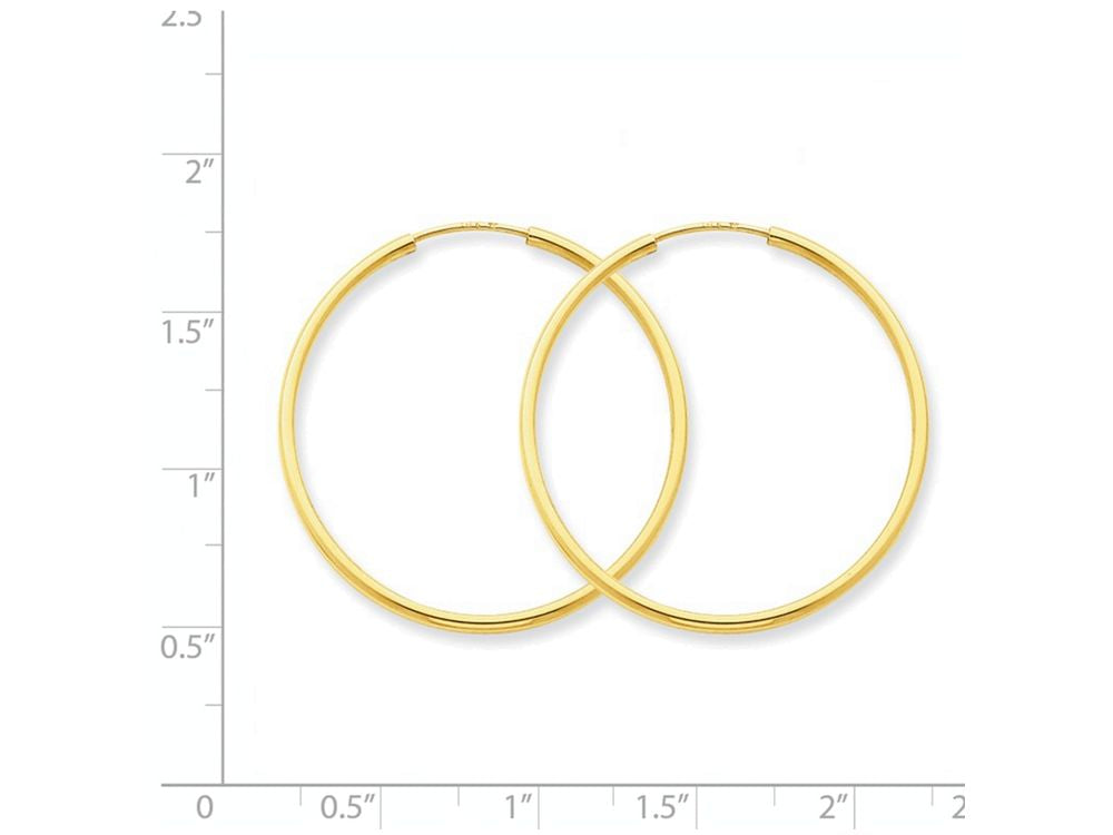 FJC Finejewelers 14k Yellow Gold 1.5mm Polished Round Endless Hoop Earrings