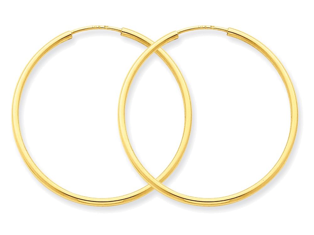 FJC Finejewelers 14k Yellow Gold 1.5mm Polished Round Endless Hoop Earrings