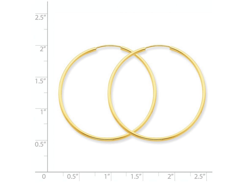 FJC Finejewelers 14k Yellow Gold 1.5mm Polished Round Endless Hoop Earrings