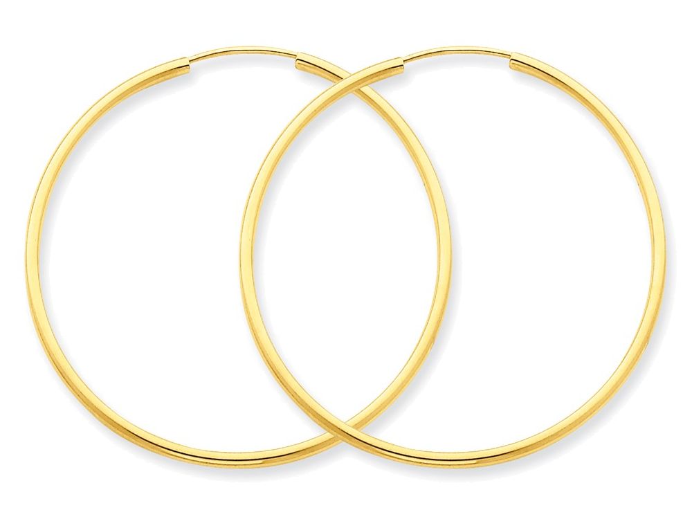FJC Finejewelers 14k Yellow Gold 1.5mm Polished Round Endless Hoop Earrings
