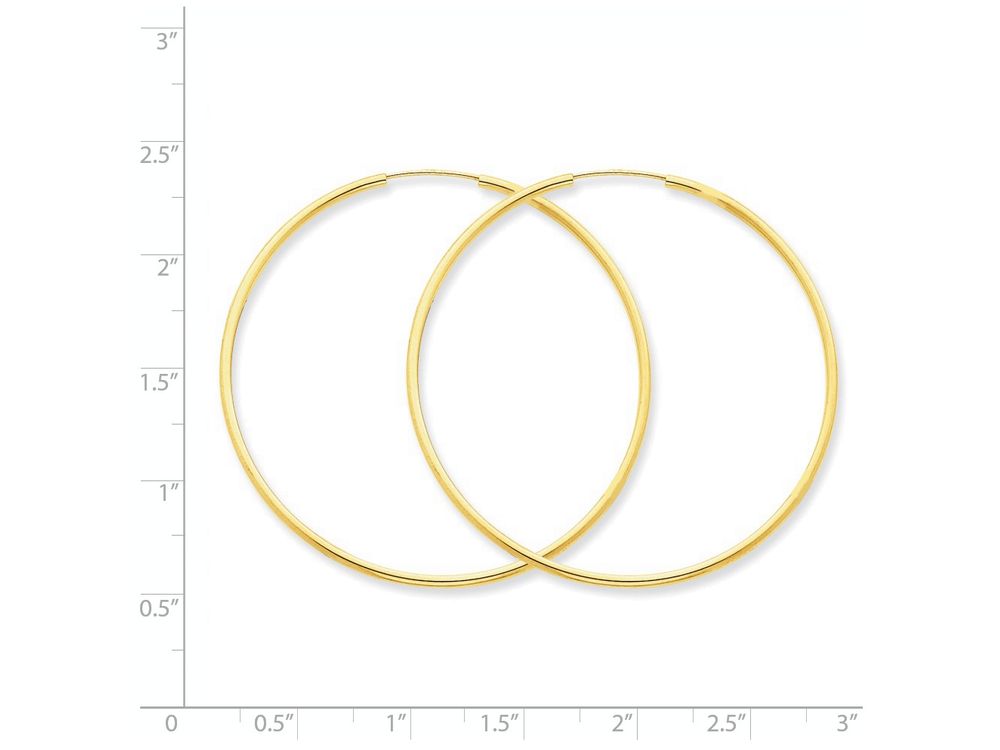 FJC Finejewelers 14k Yellow Gold 1.5mm Polished Round Endless Hoop Earrings