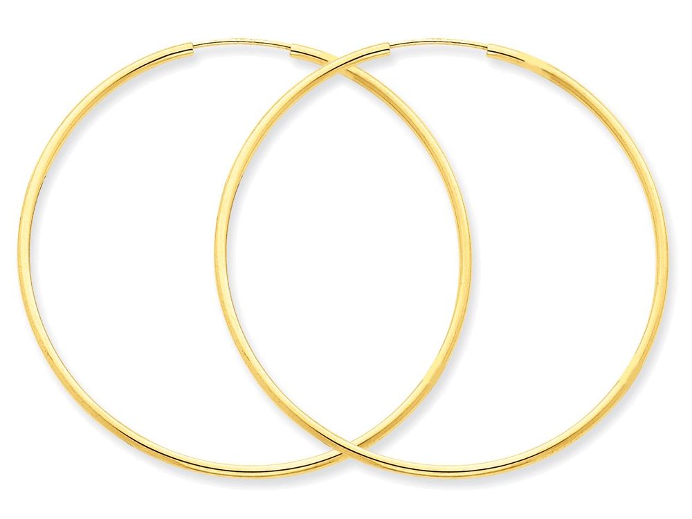 FJC Finejewelers 14k Yellow Gold 1.5mm Polished Round Endless Hoop Earrings