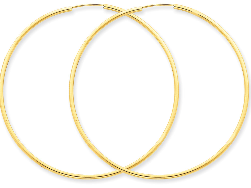 FJC Finejewelers 14k Yellow Gold 1.5mm Polished Round Endless Hoop Earrings