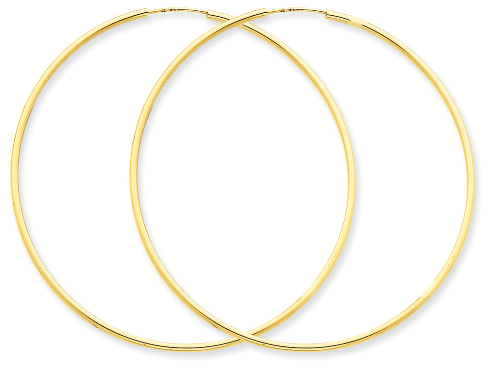 FJC Finejewelers 14k Yellow Gold 1.5mm Polished Round Endless Hoop Earrings