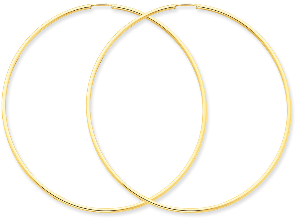 FJC Finejewelers 14k Yellow Gold 1.5mm Polished Round Endless Hoop Earrings