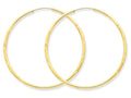 FJC Finejewelers 14k Yellow Gold 1.5mm Satin Bright-cut Endless Hoop Earrings