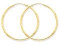 FJC Finejewelers 14k Yellow Gold 1.5mm Satin Bright-cut Endless Hoop Earrings