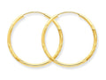 FJC Finejewelers 14k Yellow Gold 1.5mm Satin Bright-cut Endless Hoop Earrings