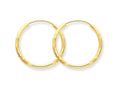 FJC Finejewelers 14k Yellow Gold 1.5mm Satin Bright-cut Endless Hoop Earrings