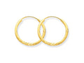 FJC Finejewelers 14k Yellow Gold 1.5mm Satin Bright-cut Endless Hoop Earrings