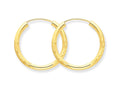 FJC Finejewelers 14k Yellow Gold 2mm Satin Bright-cut Endless Hoop Earrings