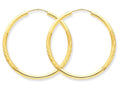 FJC Finejewelers 14k Yellow Gold 2mm Satin Bright-cut Endless Hoop Earrings