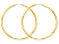 FJC Finejewelers 14k Yellow Gold 2mm Satin Bright-cut Endless Hoop Earrings