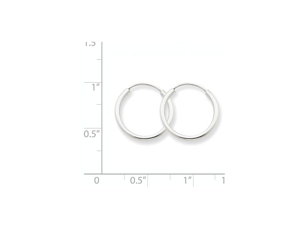 FJC Finejewelers 14k White Gold 1.5mm Polished Endless Hoop Earrings