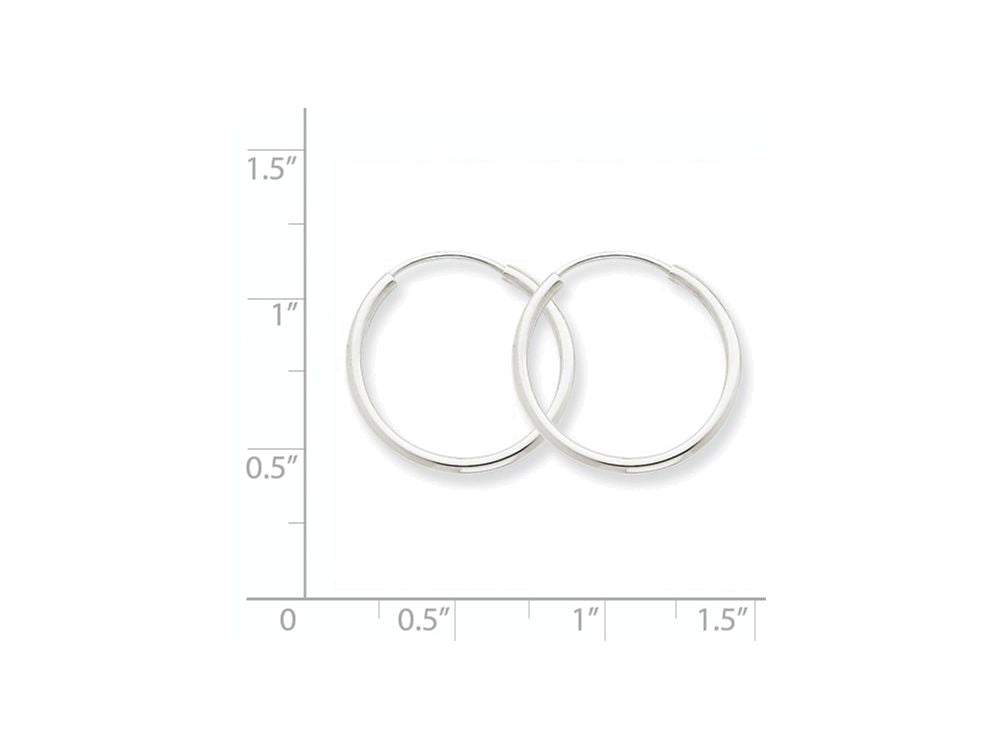 FJC Finejewelers 14k White Gold 1.5mm Polished Endless Hoop Earrings