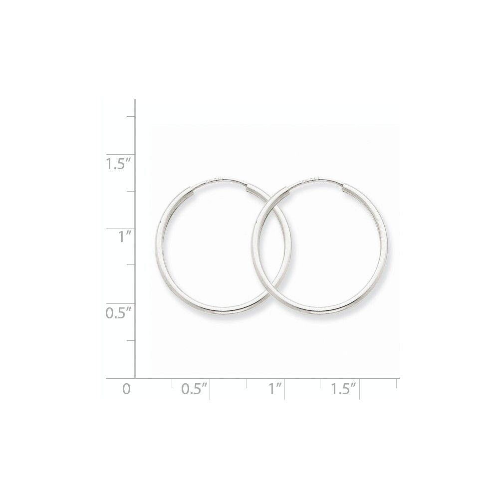 FJC Finejewelers 14k White Gold 1.5mm Polished Endless Hoop Earrings