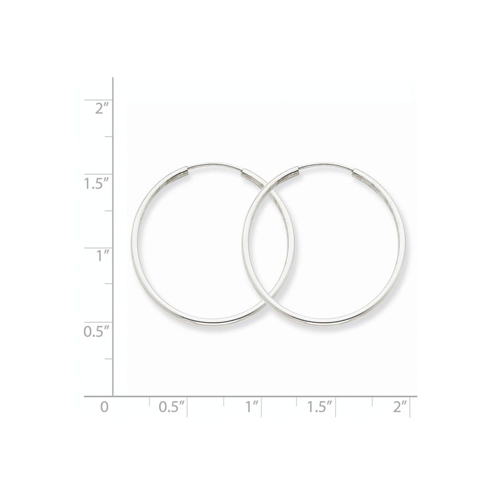 FJC Finejewelers 14k White Gold 1.5mm Polished Endless Hoop Earrings