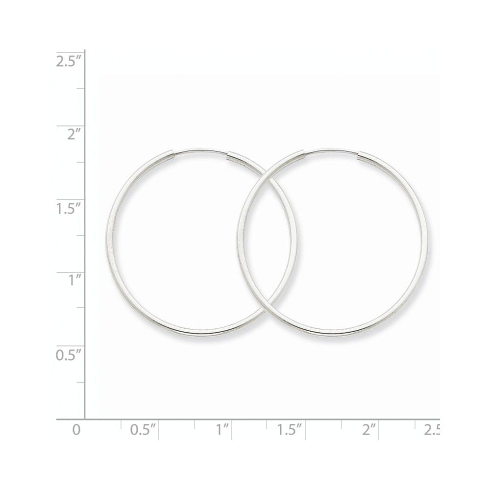FJC Finejewelers 14k White Gold 1.5mm Polished Endless Hoop Earrings
