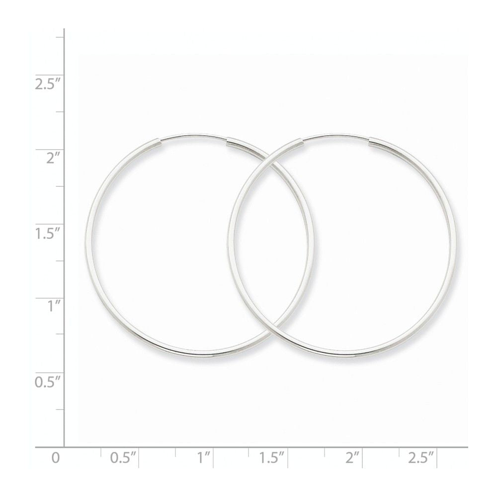 FJC Finejewelers 14k White Gold 1.5mm Polished Endless Hoop Earrings