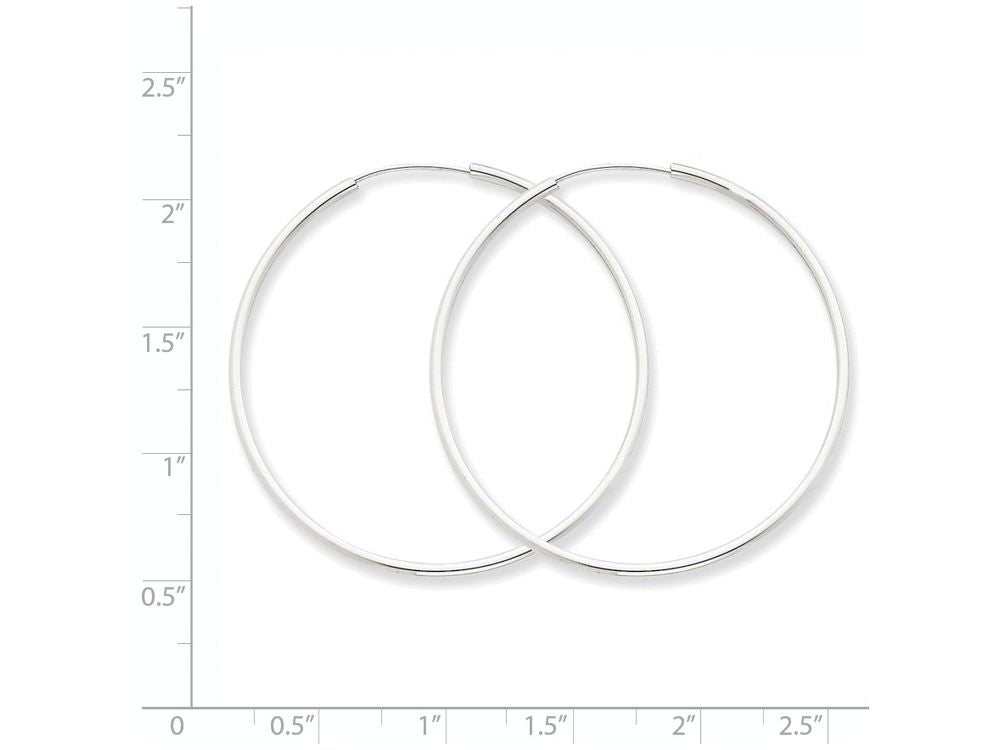 FJC Finejewelers 14k White Gold 1.5mm Polished Endless Hoop Earrings