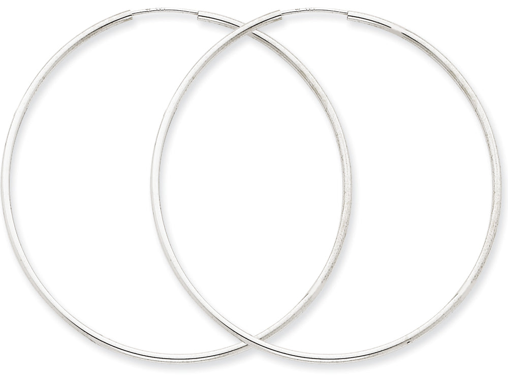 FJC Finejewelers 14k White Gold 1.5mm Polished Endless Hoop Earrings