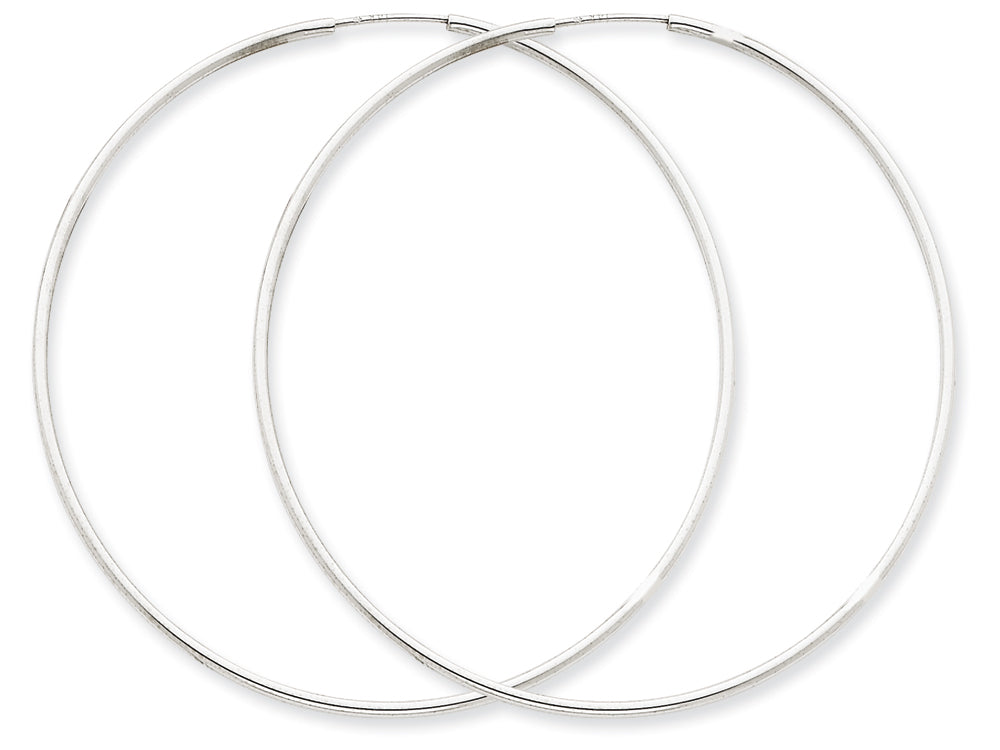 FJC Finejewelers 14k White Gold 1.5mm Polished Endless Hoop Earrings