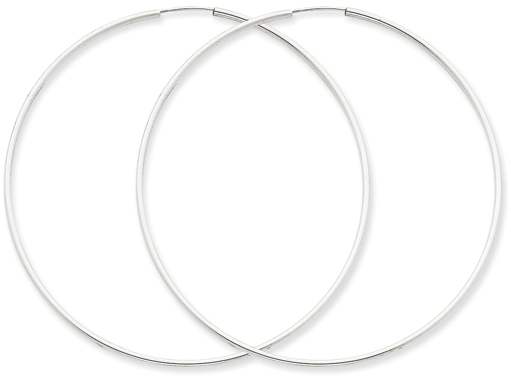 FJC Finejewelers 14k White Gold 1.5mm Polished Endless Hoop Earrings